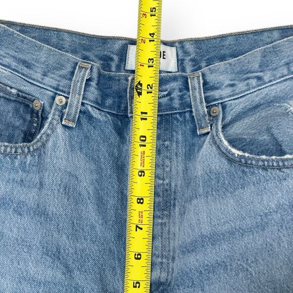Agolde Light Blue Distressed Straight Leg Jeans - Picture 9 of 15